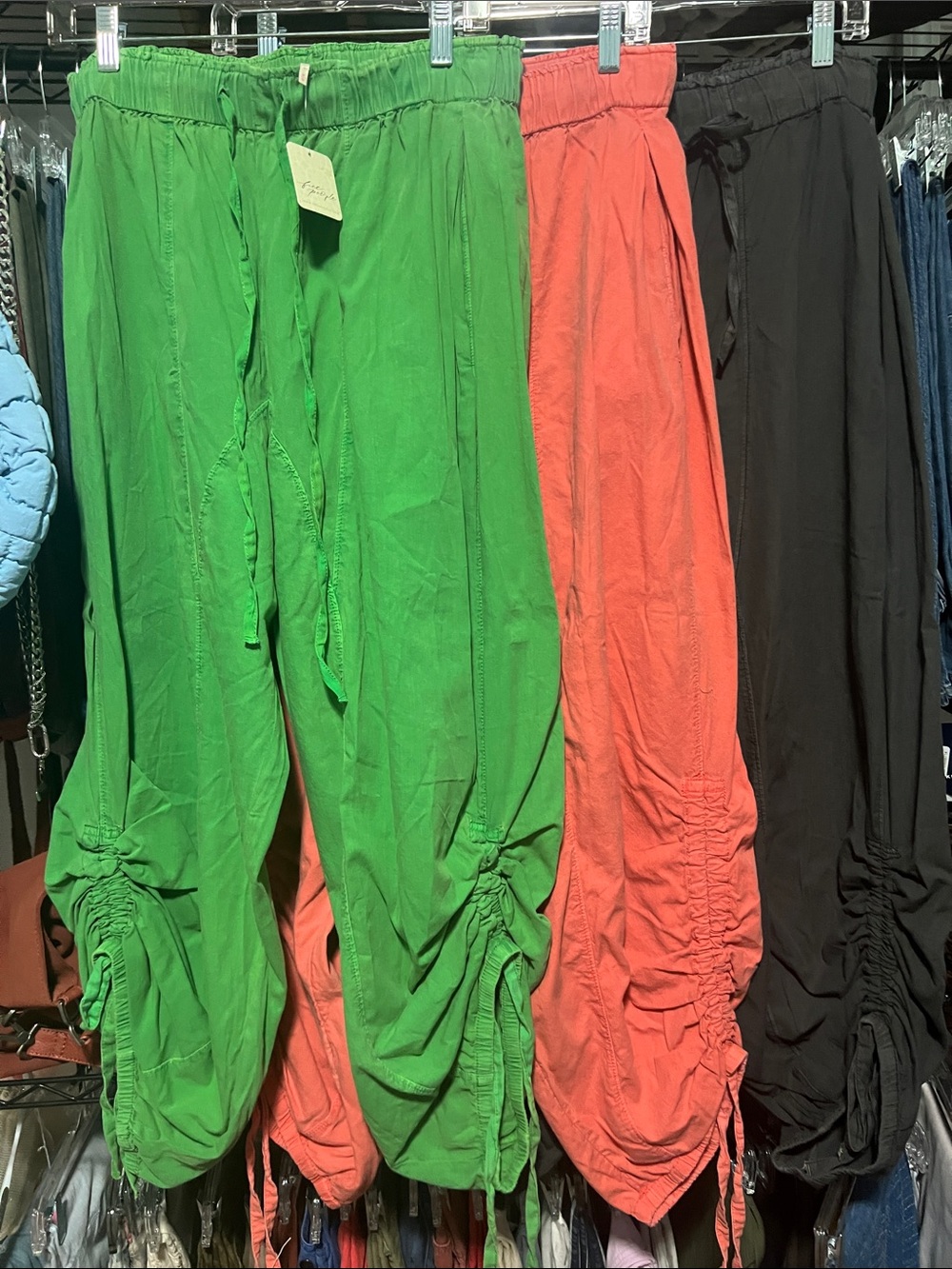 Free People: Hadley Poplin Pants|Tree Leaf/NWT - Picture 6 of 10